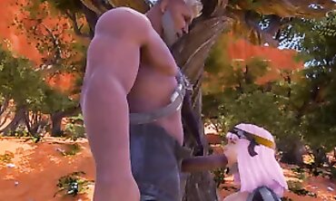 Redhead Gets Double Interracial Creampie in the Jungle