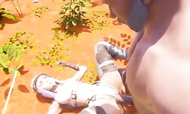 Redhead Gets Double Interracial Creampie in the Jungle