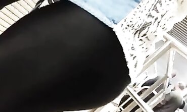 Cutie large bum into velvety african trousers
