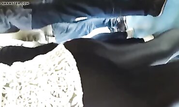 Cutie large bum into velvety african trousers