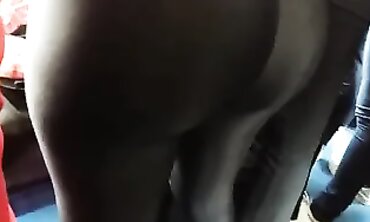 Cutie large bum into velvety african trousers