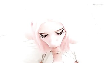 POV Blowjob: Pink-Haired Succubus Gets Facial