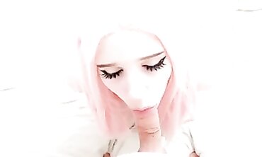 POV Blowjob: Pink-Haired Succubus Gets Facial