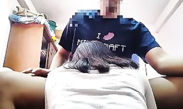 Asian College Girl Deep Throats While Smoking