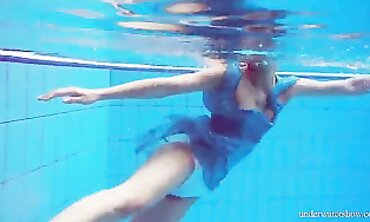 Barely Legal Redhead Marusia Swims Naked Underwater
