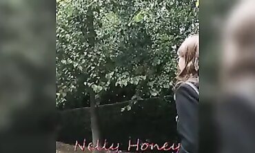 Beautiful MILF in Stockings and Heels at Castle Park