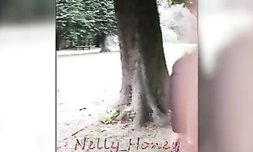 Beautiful MILF in Stockings and Heels at Castle Park