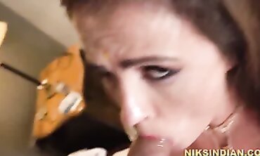 Pregnant Indian MILF Swallows Son's Cum