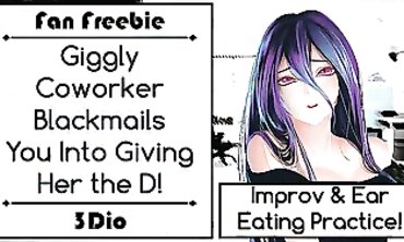 3Dio ASMR: Giggly Coworker Ear Gobbling Experience