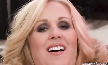 Julia Ann Fingers Her Massive Tits In Lingerie