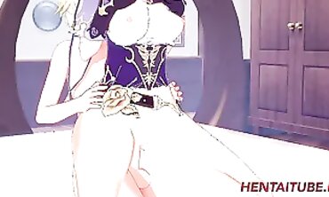 Genshin Impact Cosplay: Lisa's Mansion 3-Way Hentai