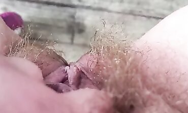 Redhead Caught Pissing on the Front Porch