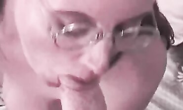POV Blowjob From Nerdy Brunette With Big Tits