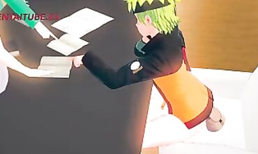 Naruto 3D Hentai: Sakura Gets Creampie Under The Table