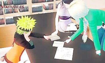 Naruto 3D Hentai: Sakura Gets Creampie Under The Table