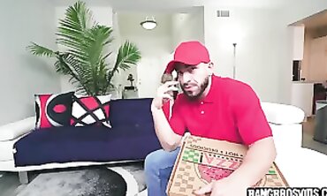 Petite Blonde Macy Gets Lucky With Pizza Delivery Guy