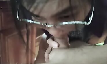 Asian MILF Sucks Gigantic Cock and Gets Massive Cumshot