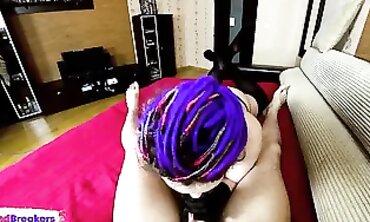 Punk Babe Gives Double Blowjob POV For Valentine's Day