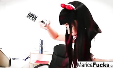 Marica Hase Masturbates With A Glass Dildo