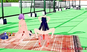 Sakura and Hinata Ride Sasuke's Spear in Naruto 3D Cosplay