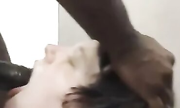 Deepthroat BBC Blowjob in the Bathroom