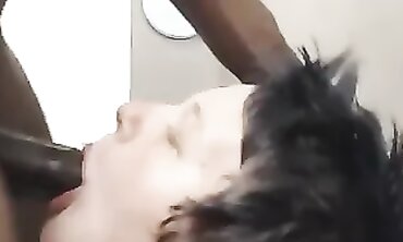 Deepthroat BBC Blowjob in the Bathroom