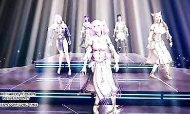 MMD Dance: Ahri, Kai'Sa, Seraphine & Akali to Wisin Yandel