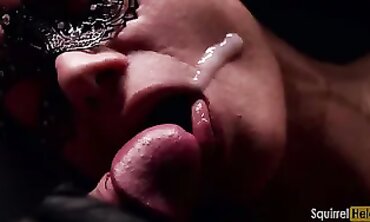 Hooded MILF Takes Deep Throat Blowjob and Cumshot from Huge Cock