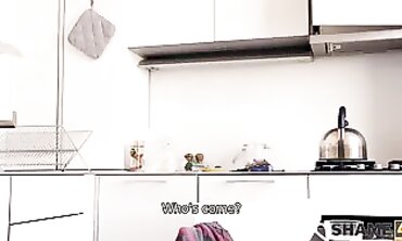 Busty Russian Mommy Gives Son a Bathroom Blowjob in 4K