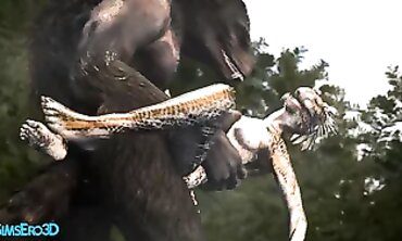 Skyrim Werewolf and Argorian Maiden in Passionate 3D Animation