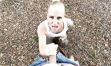 Blonde Lara Gives A Stranger An Outdoor Blowjob