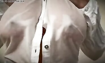 Natural Jizz on My Huge Tits