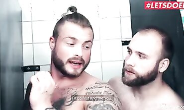 Angel Wicky & Mr. White: Hostel Bathroom Threesome