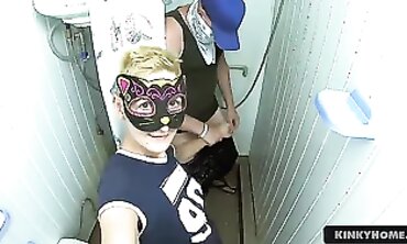 Blonde Doll Jerks Off While Watching Her Man Finish