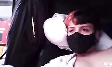 Hot Solo Masturbation on a Travel Bus