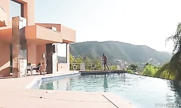 Arya Fae Takes On Lance Hart And Ricky Larkin In The Pool