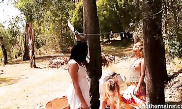 Chloe B's Forbidden Lesbian Picnic Threesome