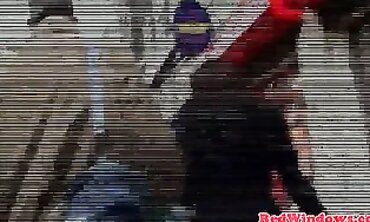 Ebony Dutch Hooker Gives Deep Throat Blowjob