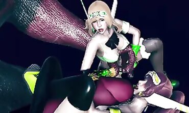 Love Conquers the Massive Demon in 3D Hentai Action