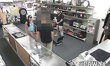 Petite Bombshell Gets Rough Workout at Pawnshop