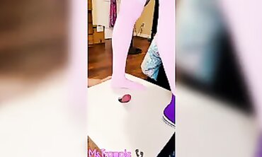 Ms Trample Talks While Trampling Cock and Balls in Knee-Highs