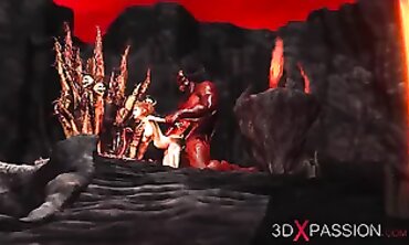 Satan's Rough Anal and Throat Fucking Session