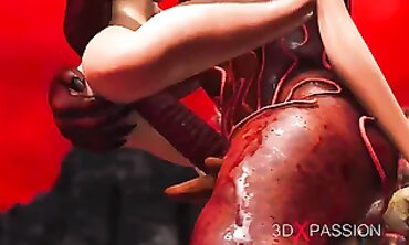 Satan's Rough Anal and Throat Fucking Session