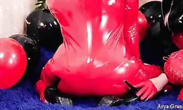 Latex Air Balloons: Lesbian Domination & Submission in 4K