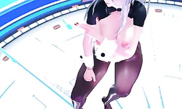 MMD R18: Busty Milf Succubus in Public Office Orgy