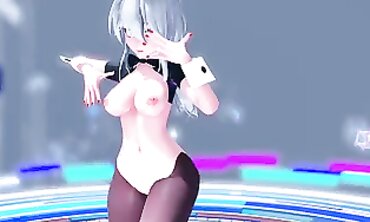 MMD R18: Busty Milf Succubus in Public Office Orgy