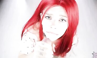 POV Blowjob and Cumshot with Redhead Bombshell