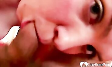 Busty Brunette Amateur Girlfriend Takes Deepthroat Blowjob