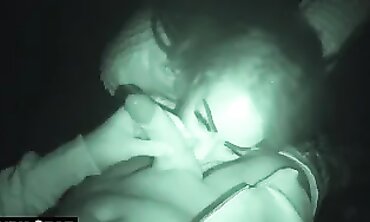 German Bitch Swallows Deep Throat in Night Parking Lot