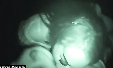 German Bitch Swallows Deep Throat in Night Parking Lot